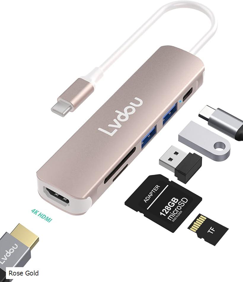 USB Cハブ 4K HDMI、VGE 6イン1 USB CマルチポートUSB Amazon | USB C ハブ 6-in-1 アダプタ タイプc GADEBAO 4k hdmi