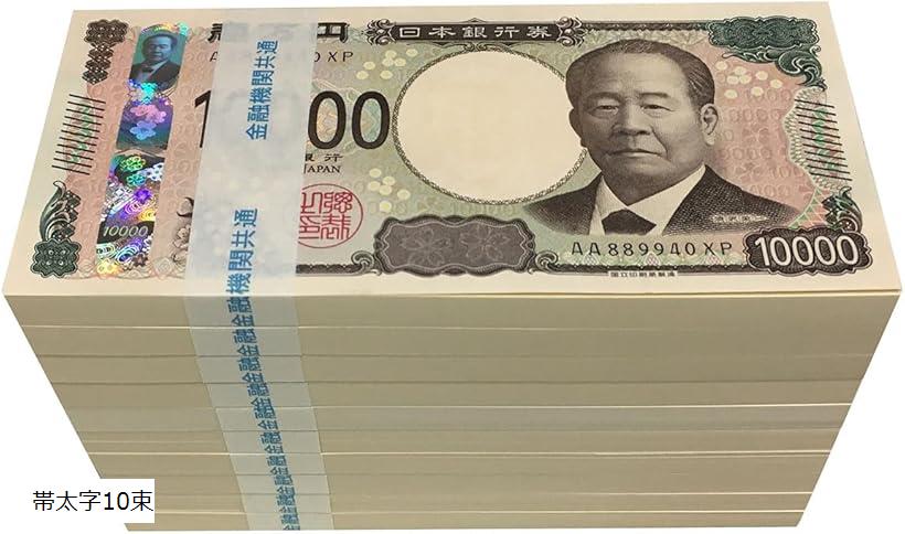 ダミー紙幣100万円札束　100枚すべて印刷　金融機関共通帯封　1束　新品 ダミー紙幣100万円札束 100枚すべて印刷 金融機関共通帯封 1束 新品