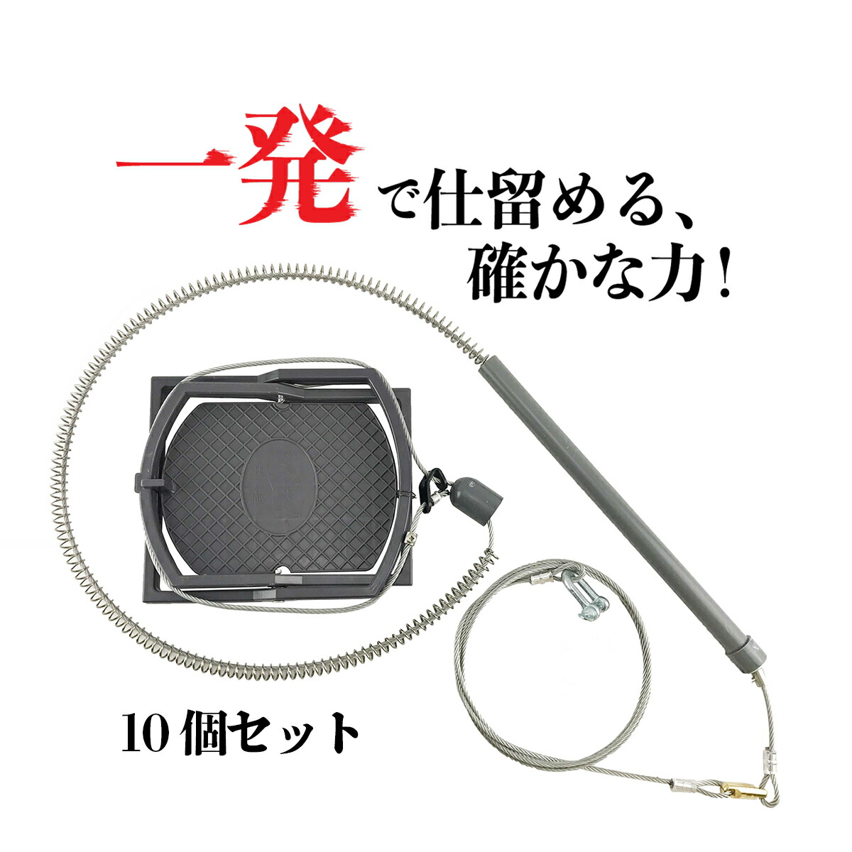 W飛び降りるくくり罠※基礎なし 押し弾機(標準尺度手合い）10個書き割り（踏み段大きさφ19珊）