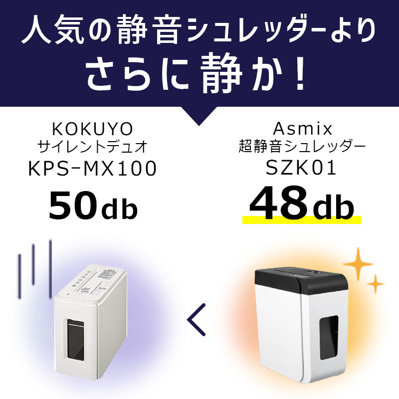 楽天市場 超静音シュレッダー 家庭用 電動 コンパクト 小さい おしゃれ ホッチキス クロスカット アスカ 超静音シュレッダー Szk01 代引き可 オフィスハードウェアエーワン