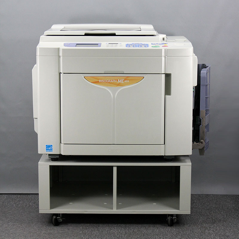 中古印刷機 輪転機 理想科学 RISO(リソー)リソグラフ(RISOGRAPH)ME625(過去使用枚数116,118枚枚 B4 2色刷り対応 B4対応 黒・赤ドラム搭載 USB、LAN接続対応 チラシ)