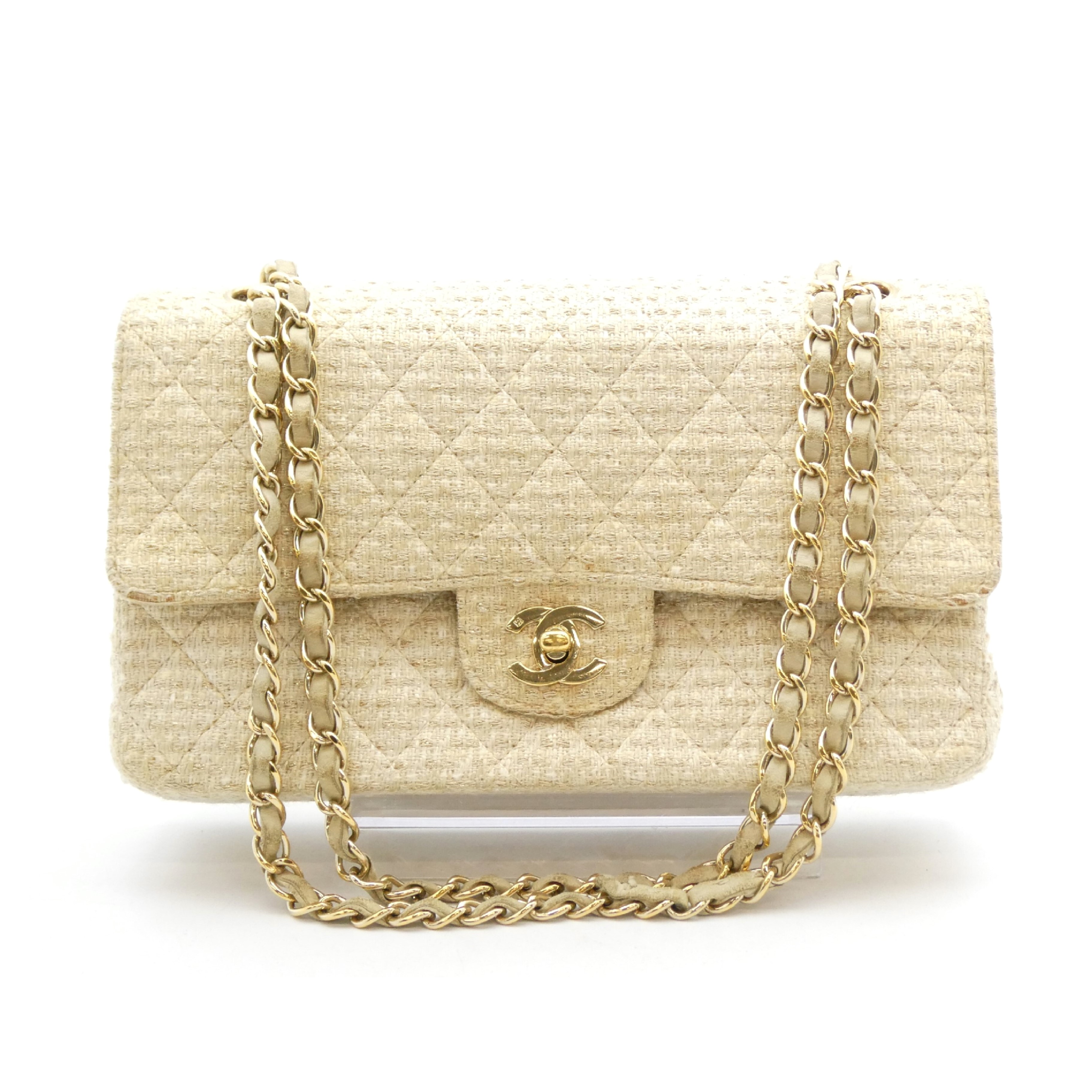 【中古】CHANEL シャネル マトラッセ ツィード ココマーク 曲がること鍵を掛ける W下げ翼 Wチェーン店 肩部 御徒面子