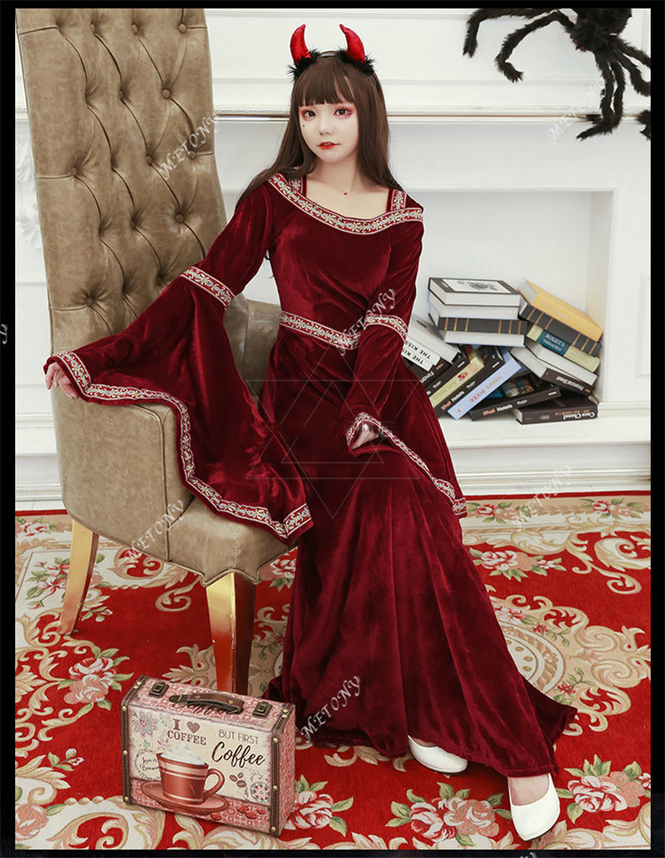 ハロウィン コスプレ 悪魔 コスプレコスチューム 余興 中世ヨーロッパ貴族 Halloween ガール こども 仮装衣装 子供用 女の子 ハロウィーン ドレス ワンピース 中世紀 忘年会 魔女 新年会 学園祭 宮廷装 吸血鬼 キッズ 赤ちゃん