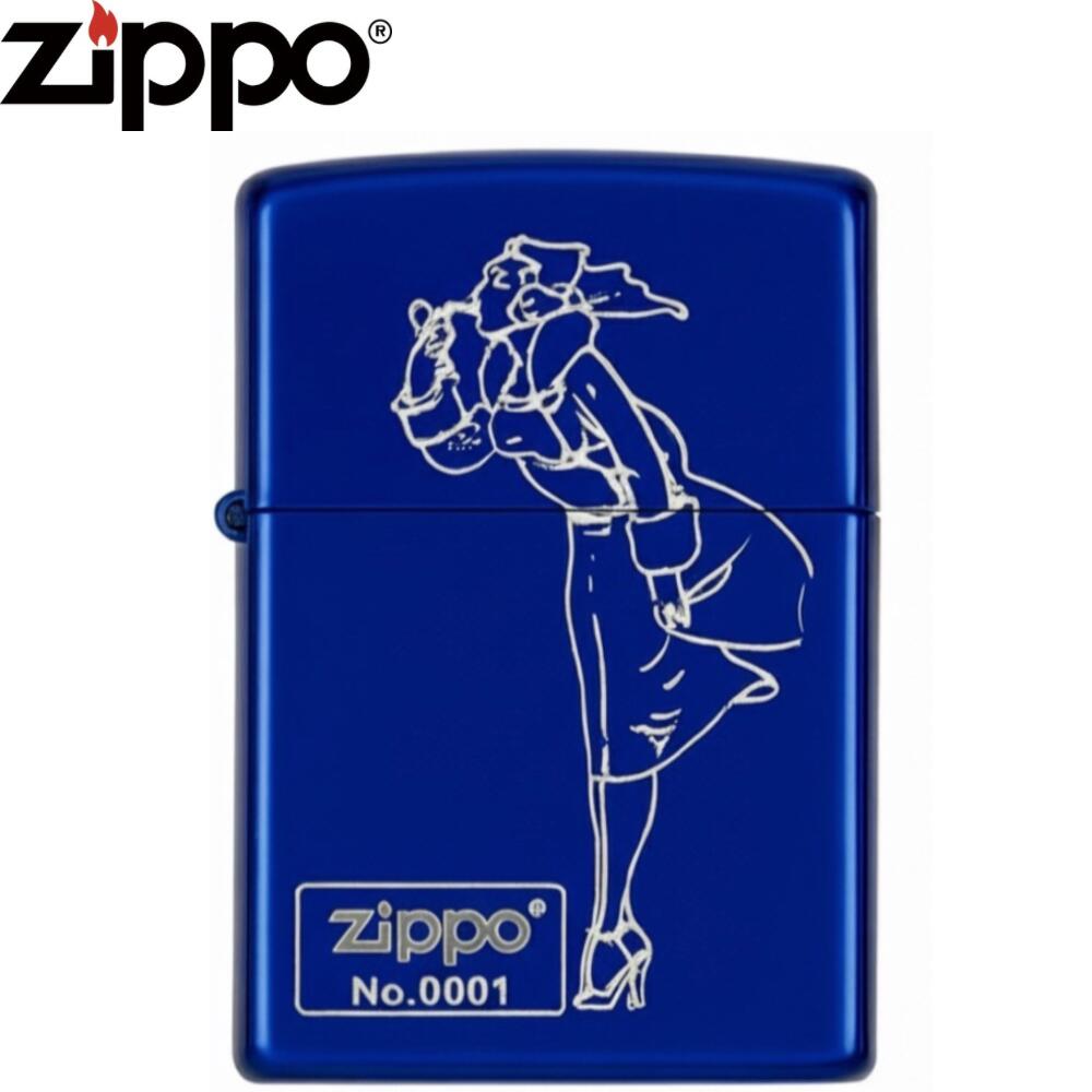 Zippo 2BL-MET ジッポー Windy ウィンディ 女神 モチーフ アメリカン クラシック ブルー デザイン アート オイルライター 喫煙具 おしゃれ ギフト プレゼント メンズ レディース コレクション zippoライター シリアルナンバー