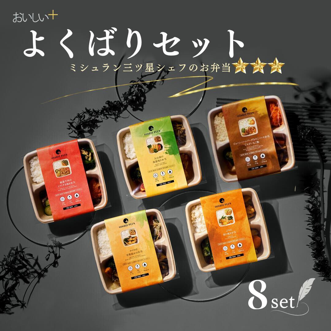 冷凍弁当【ミシュラン三ツ星シェフのよくばり８食セット】無添加 お弁当 減塩 ダイエット弁当 冷凍 宅配弁当 おかず 冷凍食品 高齢者 お試し 惣菜 お惣菜 保存食 宅食 低糖質 高たんぱく ヘルシー 時短 簡単 保存食 制限 ご飯付き えさきのおべんとう おいしいプラス ギフト