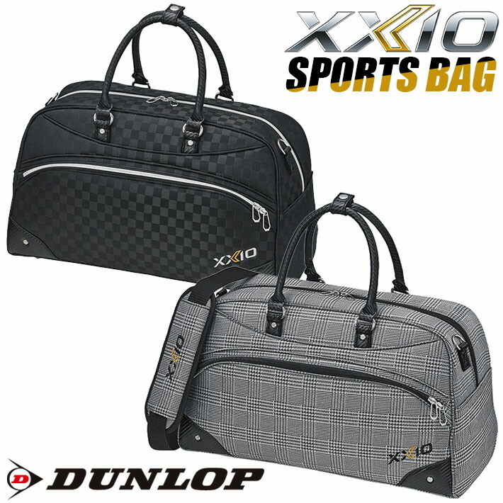 ダンロップ ゼクシオ スポーツバッグ メンズ GGB-X164 DUNLOP XXIO SPORTS BAG MEN'S L49×H29×W24cm 約0.8kg グレンチェック ブラックチェック ボストンバッグ ゴルフバッグ [2025年モデル]