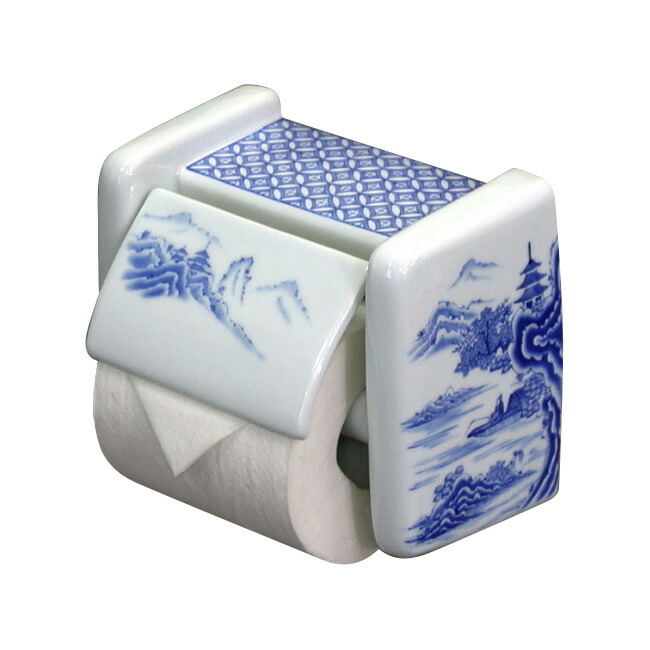 有田焼 染付祥瑞 ちり紙保持者 ART1-GD011 和風 瀬戸もの製 紙巻きタバコ器