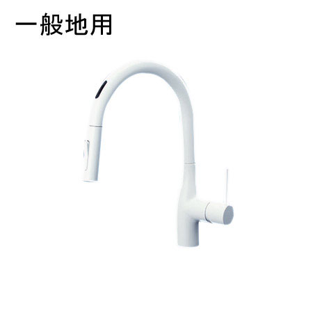 KM6071ECM4 検知器水栓 抽き出し式 シングル生き胆 勝手もと練りあわせる栓 白いこと （給湯制限事項役立つこと付） 白鳥型 原則として地用 [ACワット数操作手順]（L245×H185／吐水口）