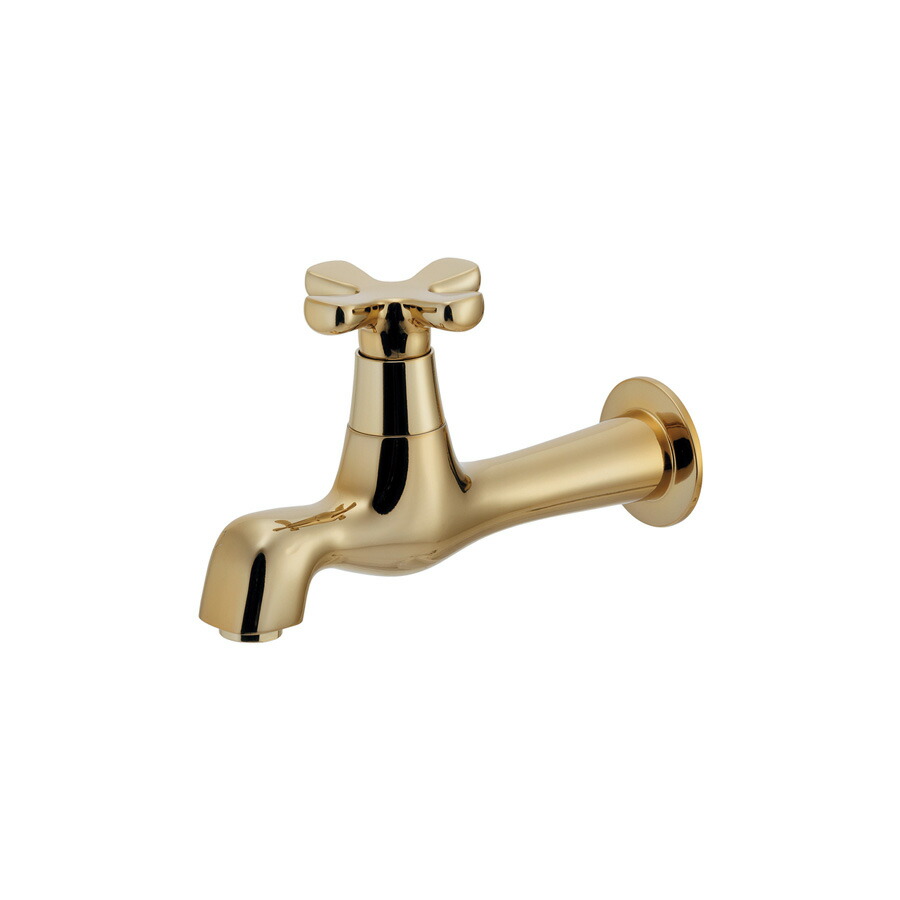 楽天市場】花びらハンドル 蛇口 hana 横水栓（アンティークゴールド