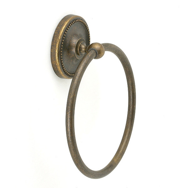 640760 着飾るな金管楽器製西洋手ぬぐい掛け・西洋手ぬぐい輪っかL（金管楽器古色完成）｜アンティーク調