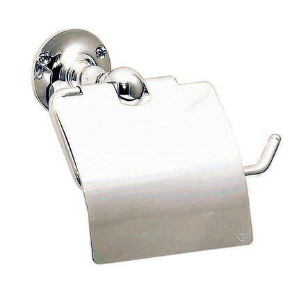 640816 おしゃれな真鍮製トイレットペーパーホルダー(ソリッドクロム)|シルバー色トイレットペーパーカバー|おしゃれ住設空間LABO