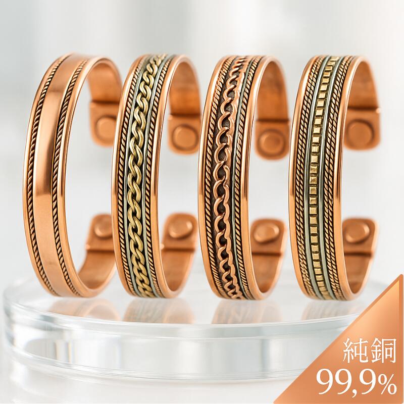 [10%offクーポン] 純銅 銅 バングル 銅婚式 ブレスレット アクセサリー マグネット 磁気付き メンズ レディース ゴールド 銅婚式 インド 電磁波過敏症 シェディング