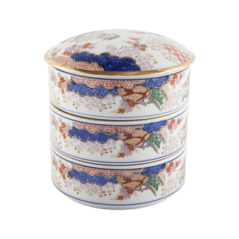 春秋文 三段重　小 ＜和食器 / 重箱 / 磁器 / 迎春 / おもてなし / 正月 / モダン / おせち＞ 11,550円