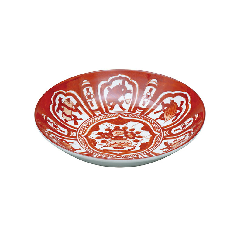 錦芙蓉手 5.3寸鉢 <迎春 / 和食器 / 取り皿 / 正月 / 赤絵>