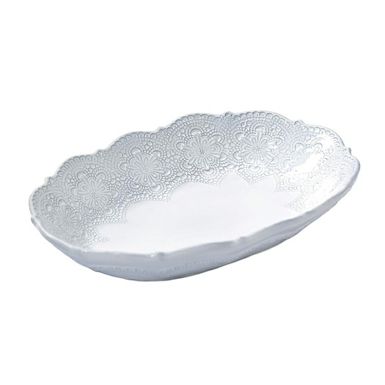 ラ・セラミカ メルレット ホワイトレース オーバルボウル ＜Ceramica / 洋食器 / おもてなし＞