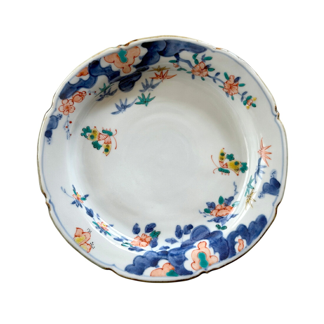 6寸輪花皿 花と蝶<和食器 / 染付 / 九谷焼>|TABLE & STYLE