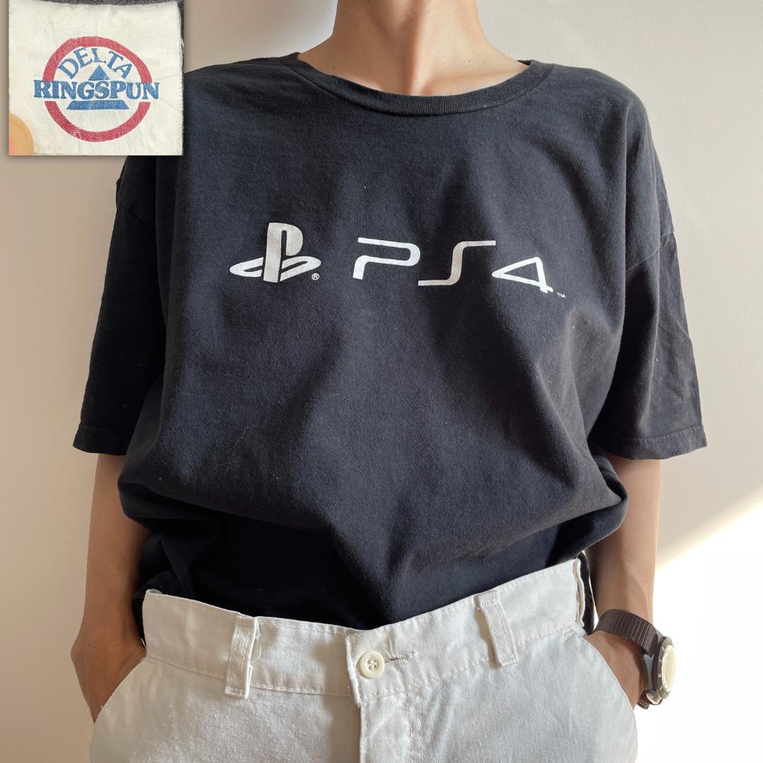プレーステーション 1点物◇プレイステーション白Play StationゲームプリントTシャツ