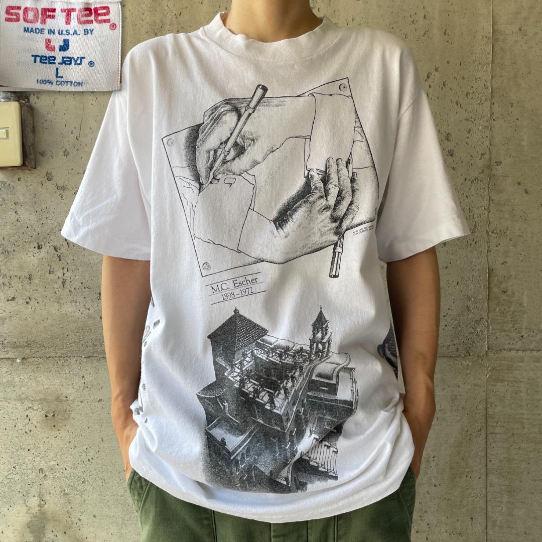 その他ブランド / 90s/M.C.Escher/Relativity/Print S/S Tee/L/コットン/WHT/総柄 楽天市場】90s M.C.Escher 