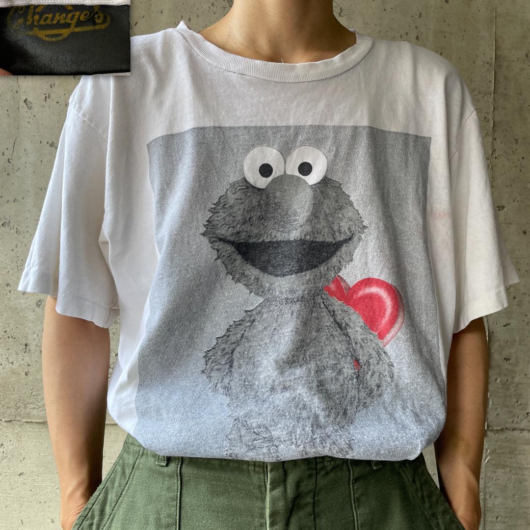 XZ288 Tシャツ エルモ elmo セサミストリート 90s 白 アニメ|福井産米と雑貨 おじま商店