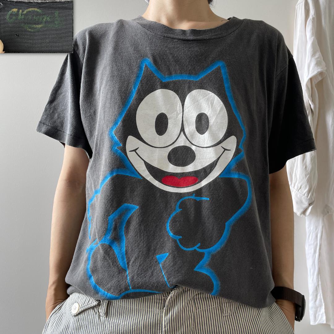 GF749 90s プルオーバー キャラ アニメ フィリックス 猫 FELIX CAT