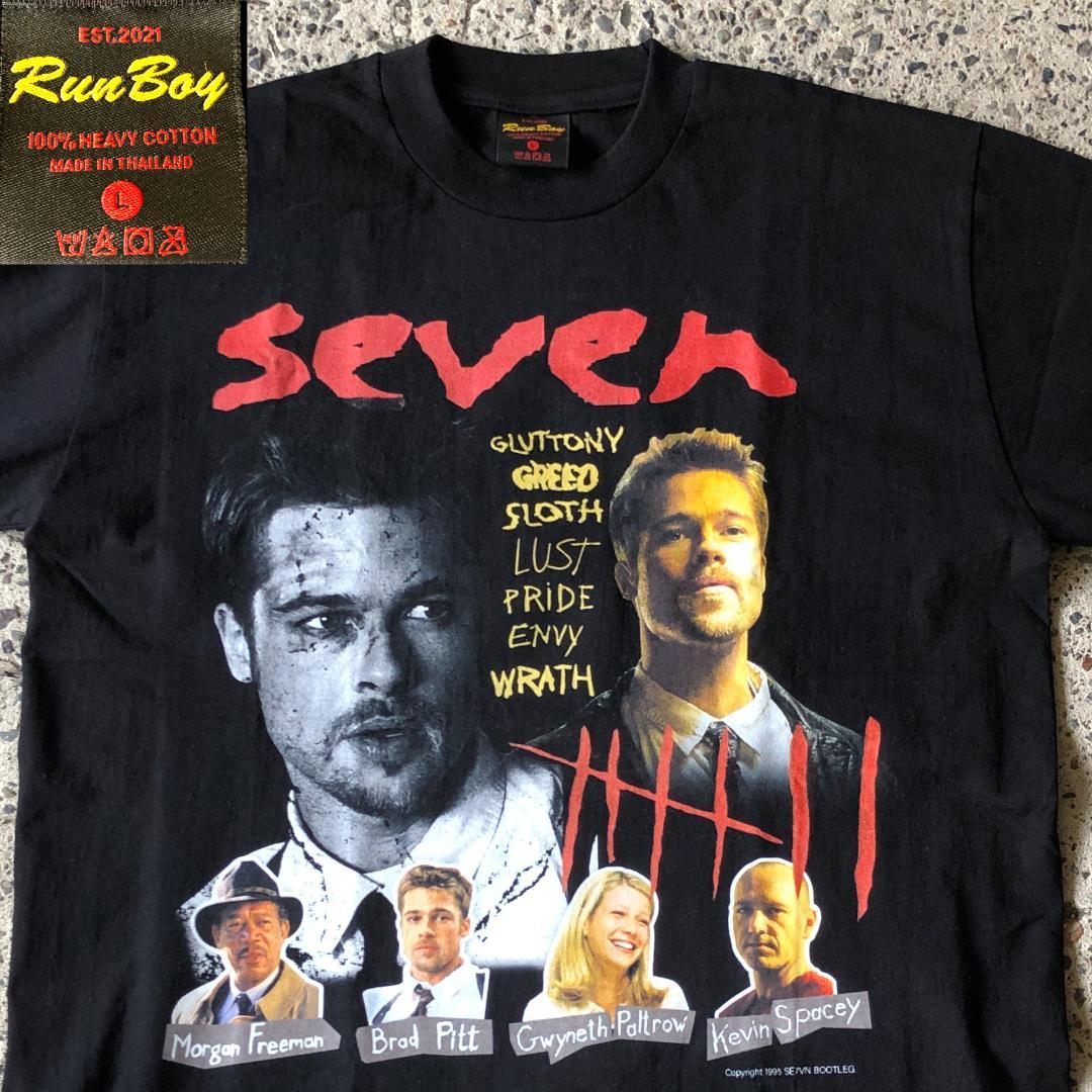 GG64 Tシャツ seven セブン ブラピ ブラッドピット 映画 ブラック ブートレグ
