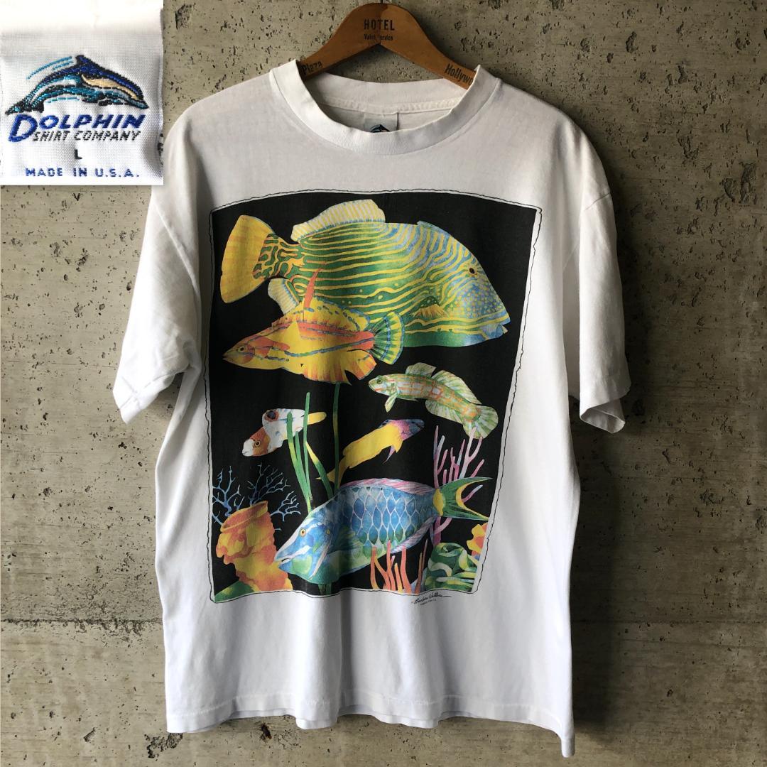 XZ433 90s Tシャツ グラフィックアート 熱帯魚 フィッシュ ビンテージ|福井産米と雑貨 おじま商店