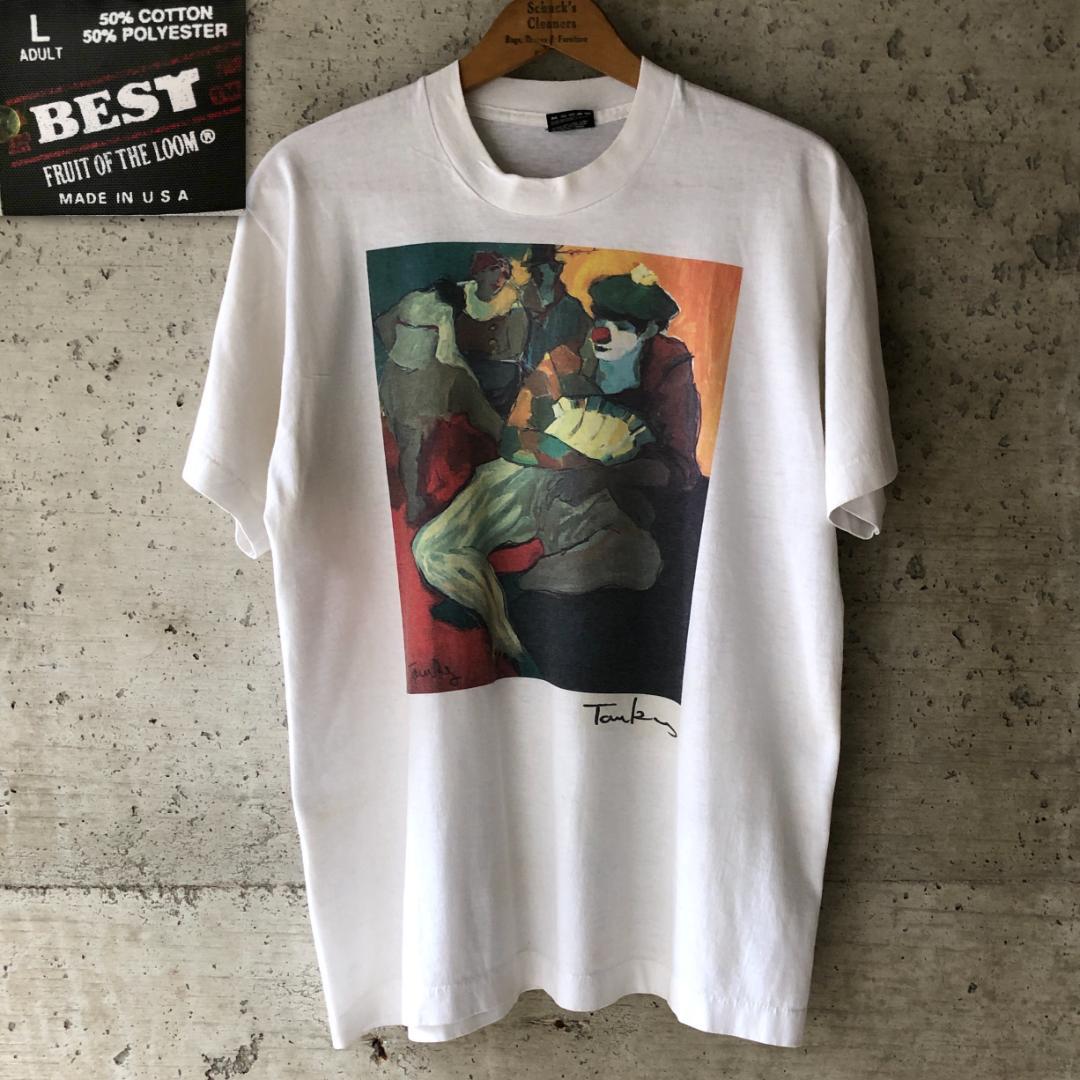 XZ452 90s Tシャツ グラフィックアート ピエロ サーカス クラウン｜福井産米と雑貨 おじま商店