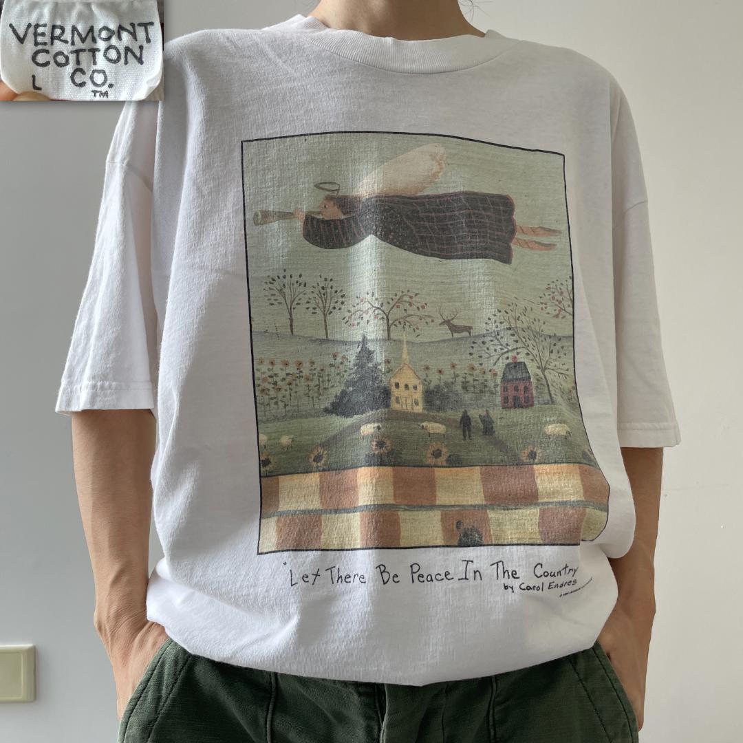 GG148 90s Tシャツ イラスト 洋書アート 天使 エンジェル USA製|福井産米と雑貨 おじま商店