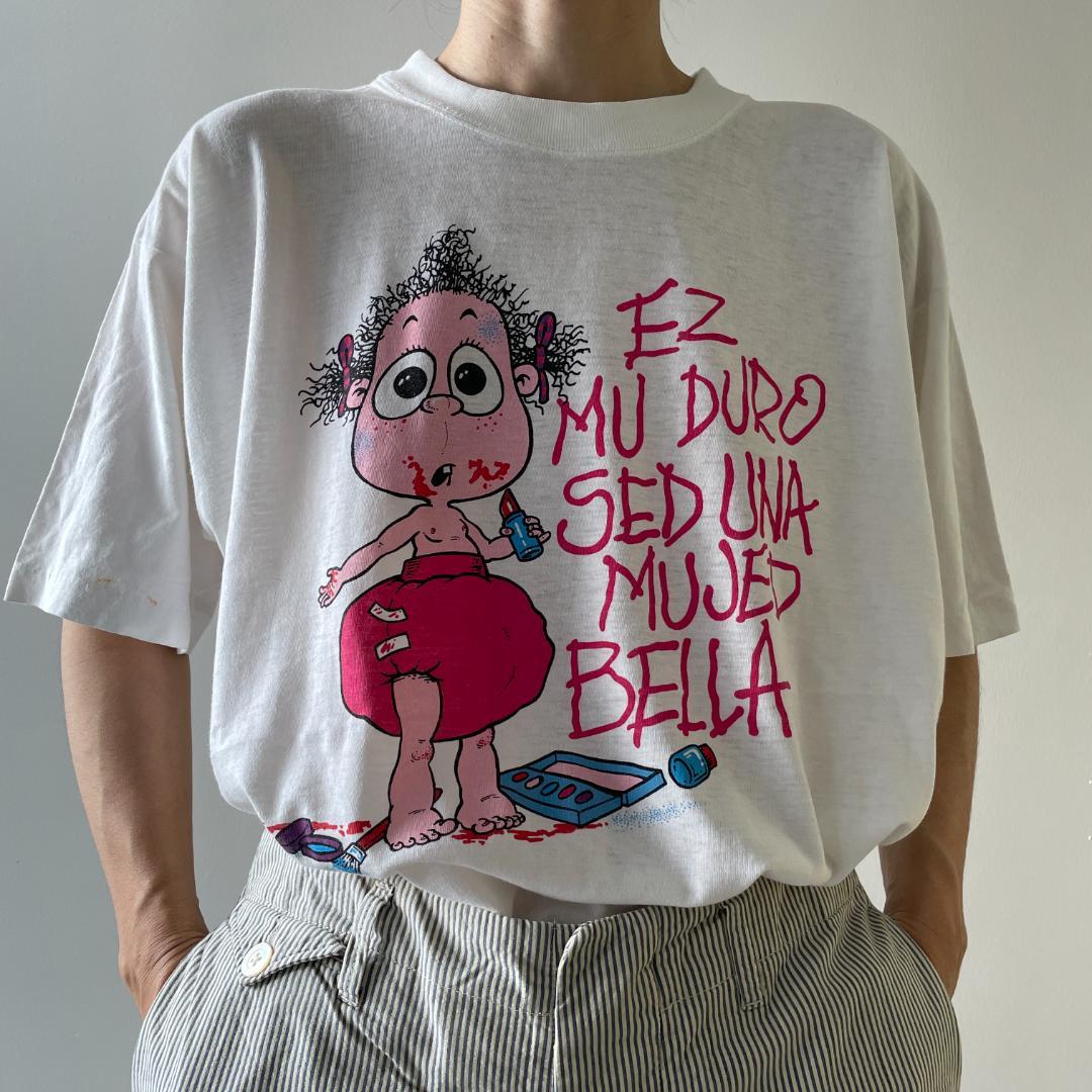 GF566 90s Tシャツ キャラクター ベイビー イラスト 赤ちゃん 白T