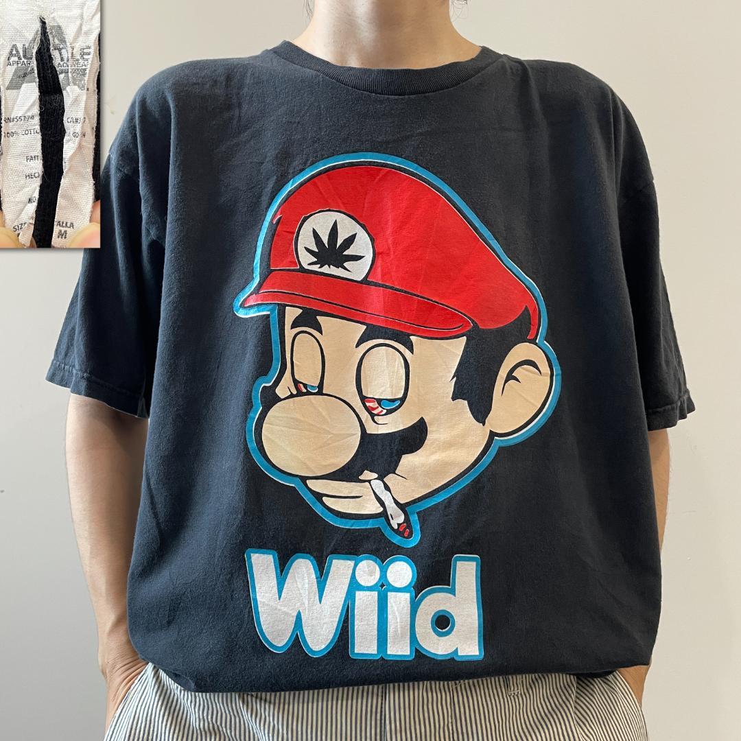 GG242 マリオ Wiid Tシャツ 00s ウィード ガンジ 煙草 葉っぱ