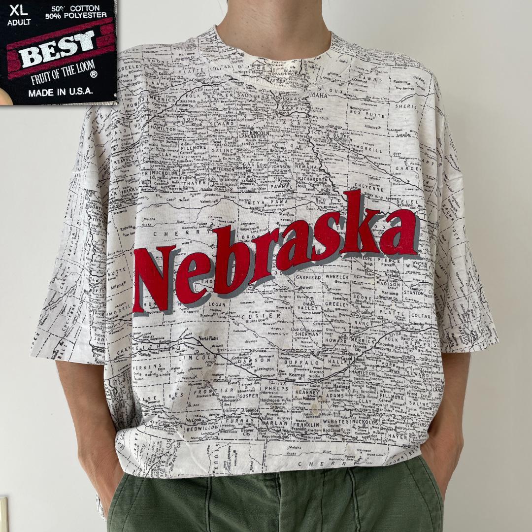 GG168 ティーシャツ ネブラスカ州州 USA 差し上げ物 90s Nebraska