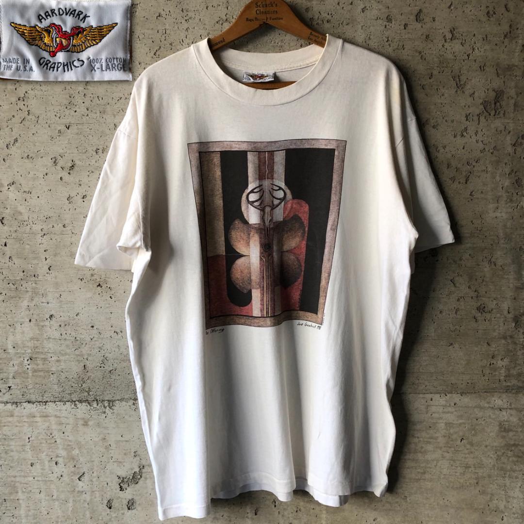 GG374 Tシャツ 1980 アートTシャツ ネイティブ USA製 90s