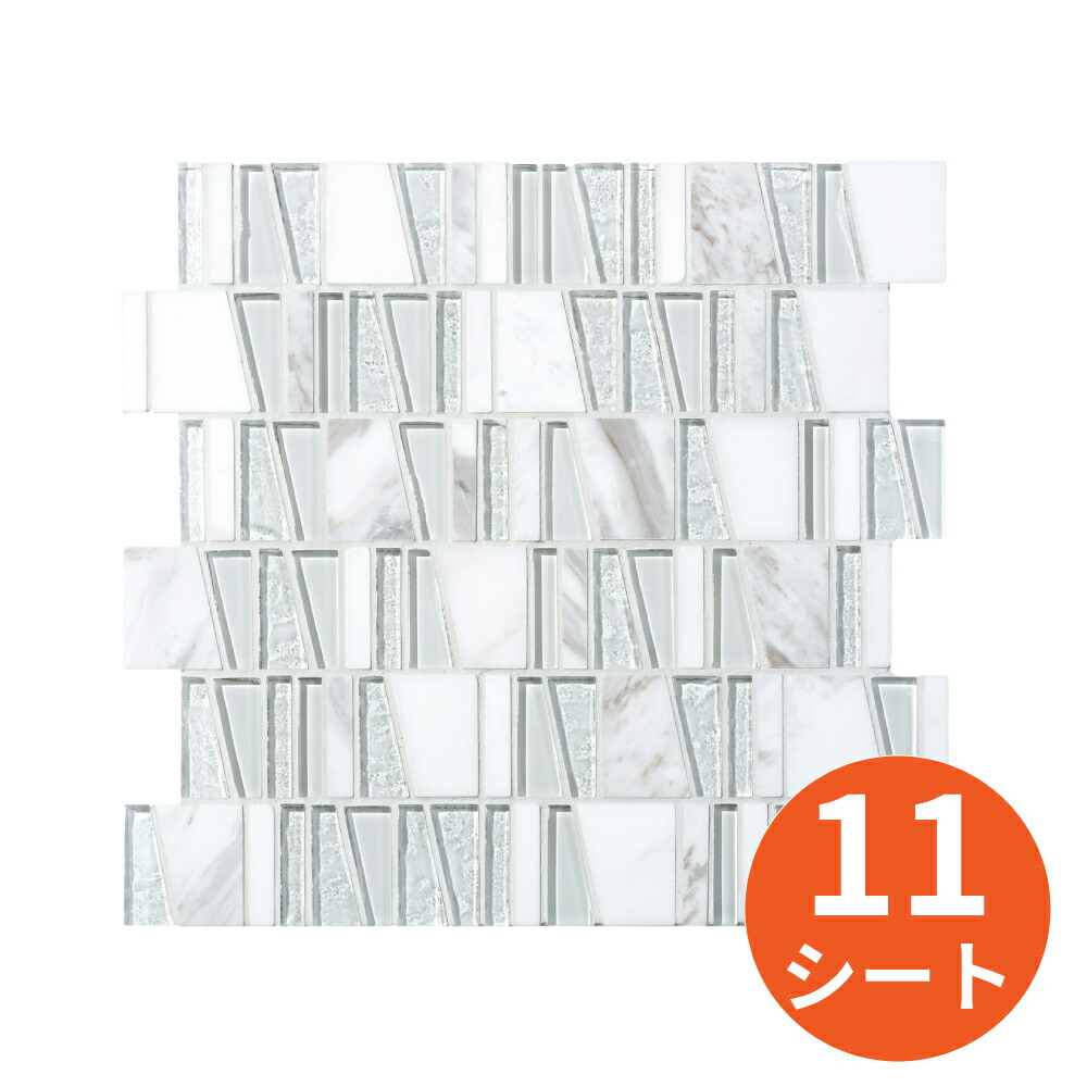 タイル建材 名古屋モザイク TRAPEDECOR（トラペデコール） 異形状ミックス裏ネット貼り 11シート/箱 モザイクタイル 屋内壁用