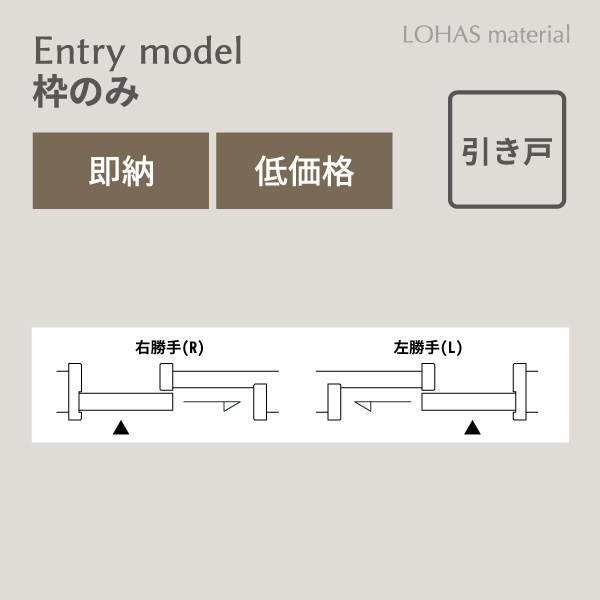 Lohas Material 純建具 室内開戸 Entry Model 片引き戸枠 パイン 即納 枠 ナチュラル種 木製 エントリー儀範 ミディアムブラウン彩る 自然ピグメント Xboxsquad Fr