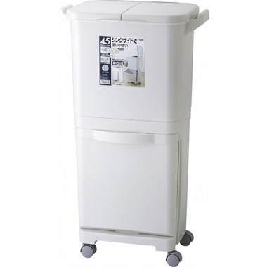 雑貨 OK-DEPOT furniture ダストボックス 縦型分類ワゴンペール45W ホワイト OK-RSD-99