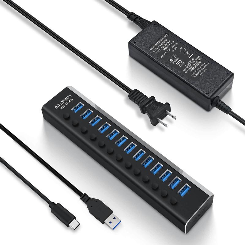 ROSONWAY USB こしき 3.1 Gen2 10Gbps 13界面軽銀製 72W