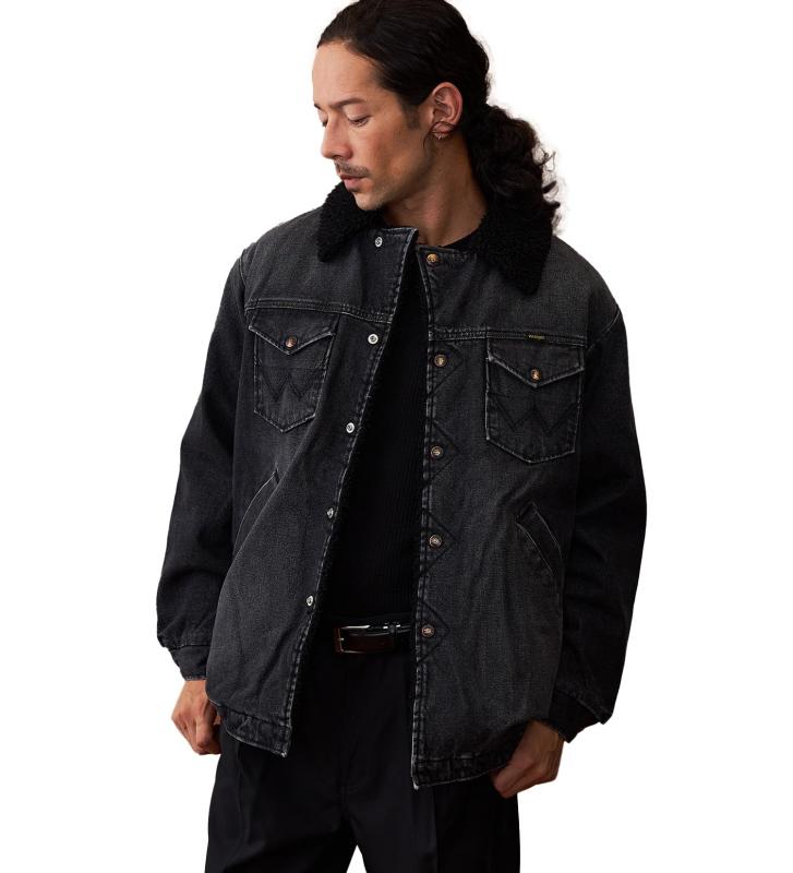 ラングラー デニムボアジャケット ブラック ビッグサイズ 3XL US古着 ラングラー デニムボアジャケット ブラック ビッグサイズ 3XL US