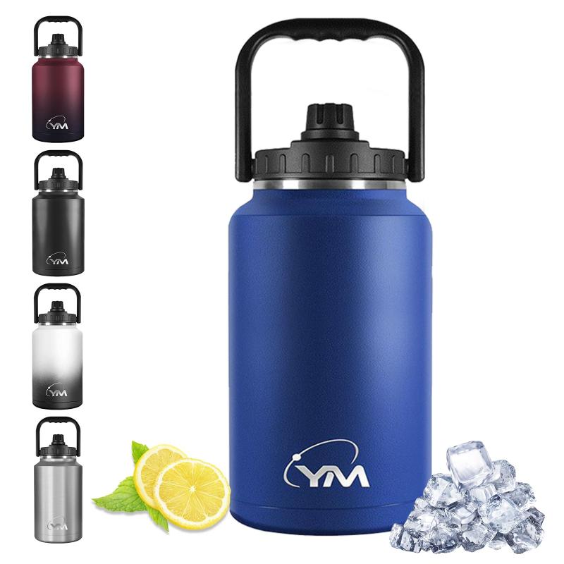 CHENGWEI 水筒 アイスコンテナ1.9L/3.8L 1900ML/3800ML アイスジャク2リットル 4リットル断熱水筒 氷ボトル 水タンク 氷保存容器 水貯める こぼれない 漏れ防止 手を入れて洗える お手入れ簡単 広口