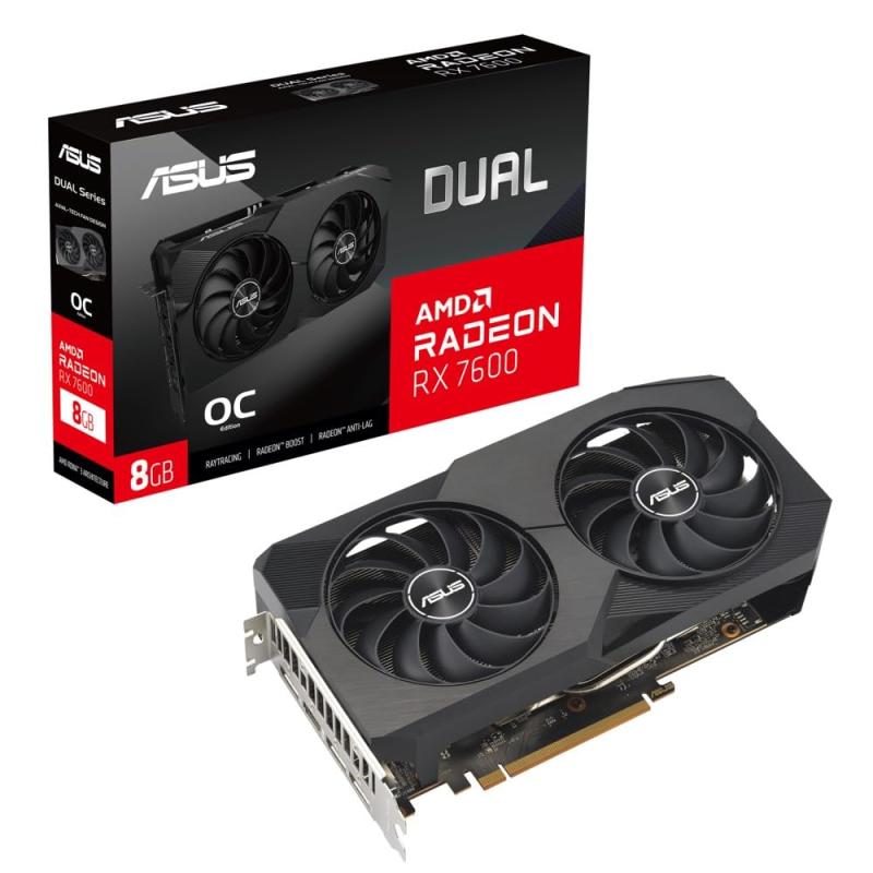 ASUS AMD Radeon RX7600 積み上げる 録画媒体歌留多 DUAL-RX7600-O8G