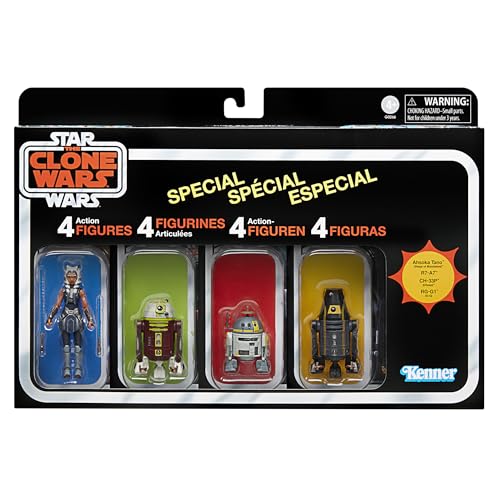 ハズブロ(HASBRO)スター・ウォーズ STAR ヴィンテージコレクション エスケープ・フロム・オーダー66 スター・ウォーズ/クローン・ウォーズ アソーカ・タノ/R7-A7/CH-33P/RG-G1 3.75インチ(9.5 cm)サイズ コレクティブルアクションフィギュア 4 パックセット G0266 正規品画像