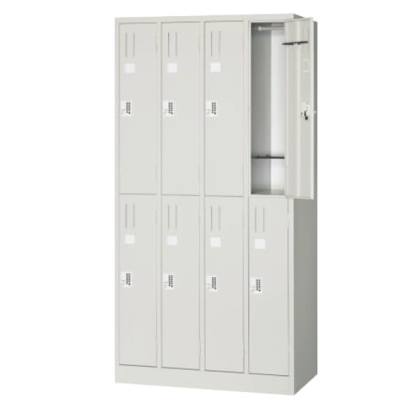 プッシュ錠ロッカー 8人用 ホワイトタイプ W900&times;D515&times;H1790mm 個人様宛配送不可 [BL87]｜オフィス家具店スギハラ