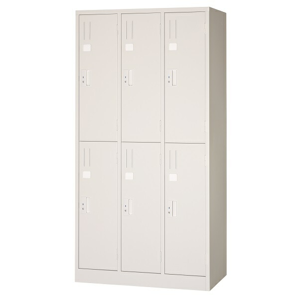 楽天市場】【ホワイト色】6人用ロッカー ダイヤル錠 手ぶらキー付 W900