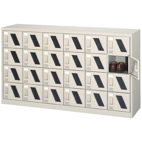 24人用シューズロッカー 横型 窓付扉・錠なしタイプ W1552×D380×H880mm 法人様限定商品 [SC-24M] 71,269円