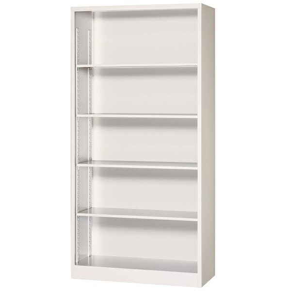 【ホワイト色】オープン書庫 W880&times;D400&times;H1790mm 個人様宛配送不可 [P603-AW]｜オフィス家具店スギハラ