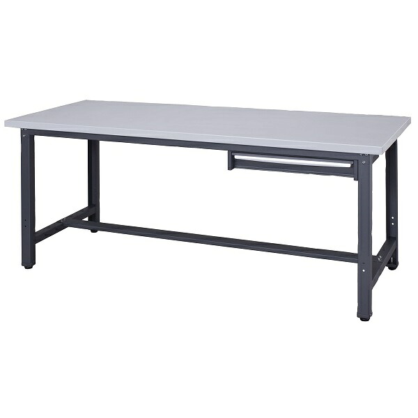 作業台 耐荷重800kg W180&times;D75&times;H73.5cm スチール天板 1段引出し付 ワークベンチスチール 作業用テーブル お客様組立 個人様宛配送不可 WZS-18751｜オフィス家具店スギハラ 55,176円