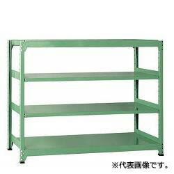 スチール棚 中量棚 単体型 300kg/段タイプ 高さ1200×間口900(柱芯)×奥行750mm 棚板4枚 業務用ラック お客様組立 送料別 法人様限定商品