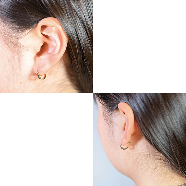 楽天市場 K18 フープピアス ゴールド リングピアス シンプル ラウンド 2x10mm ペア 18金 御徒町宝石問屋