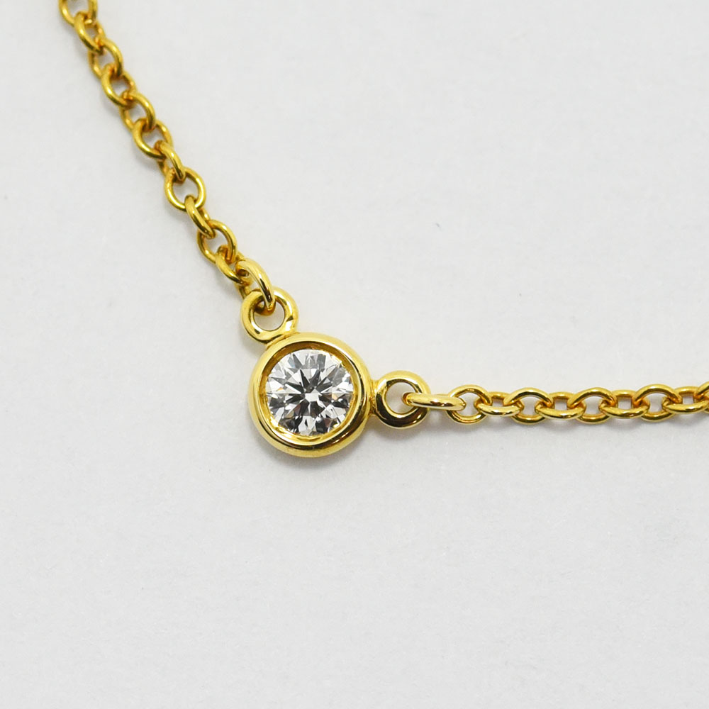 【Tiffany】バイザヤード ダイヤモンド ネックレスYG 0.08ct程度 Tiffany】バイザヤード ダイヤモンド ネックレスYG 0.08ct程度