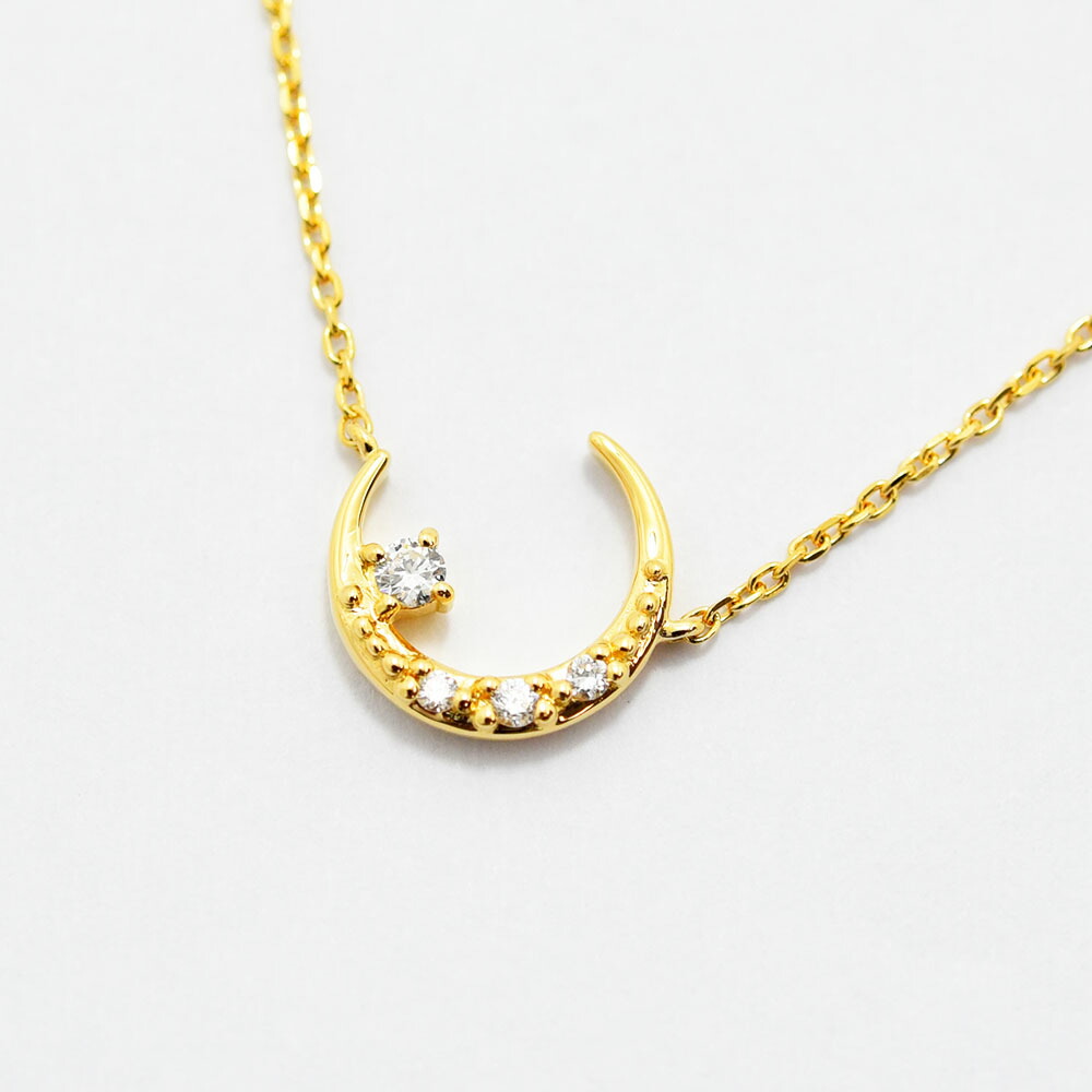 楽天市場】4℃ ヨンドシー ムーン ネックレス ダイヤモンド 三日月