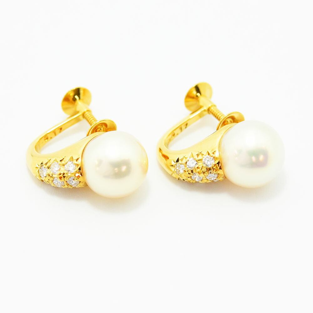 楽天市場】タサキ 田崎真珠 K18 ダイヤ パール ピアス クーゲル 【新品